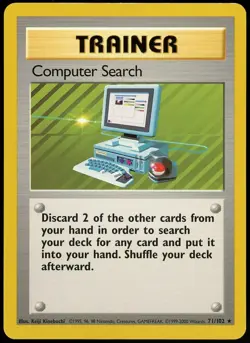Computer Search 71/102 - 4th Print 1999-2000 - Base Set Rare Pokemon Card - Image 1