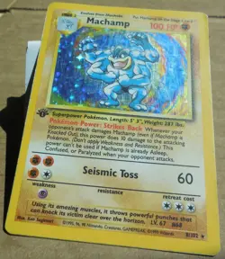 Machamp 8/102 Rare Holo 1st Edition Base Set Pokemon Card LP/MP - Image 1