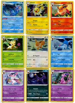 9 Cards Eevee Evolution SWSH Black Star Promos Set Pokemon Cards NM/LP - Image 1