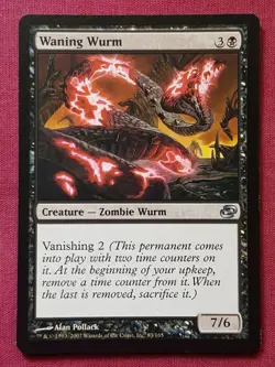 Magic The Gathering PLANAR CHAOS WANING WURM black card MTG - Image 1