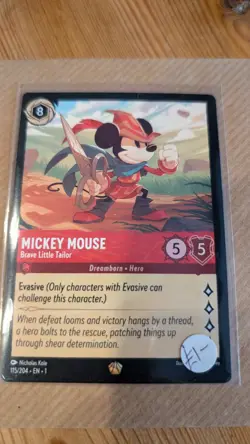 Disney Lorcana Card Mickey Mouse Brave Little Tailor First Chapter 115/204 EN 1 - Image 1
