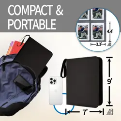 Card Binder for Toploaders,Portable 4 Pockets Trading Card Holder Ablums for ... - Image 3