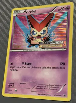 Pokemon TCG Black & White Noble Victories Victini 43/101 Stamped STAFF Card Rare - Image 3