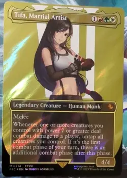 Tifa, Martial Artist (Borderless) (Surge Foil) Commander: Final Fantasy Foil Mtg - Image 1