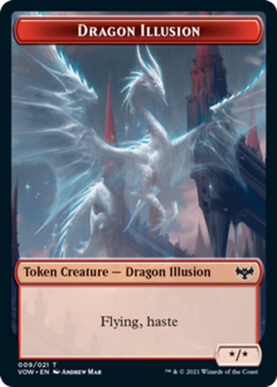 Dragon Illusion Token Light Play, English Magic the Gathering MTG Innistrad: Cri - Image 1