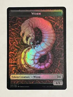 Worm 20/24 / Knight 5/24 NM Foil Token Double Masters MTG - Image 1