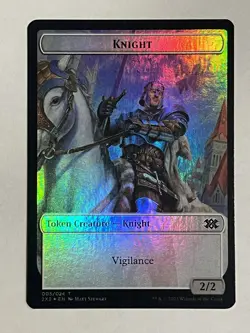 Worm 20/24 / Knight 5/24 NM Foil Token Double Masters MTG - Image 2