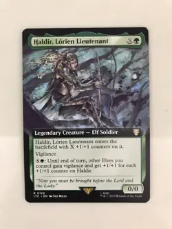 Haldir Lorien Lieutenant Extended Borderless MTG Magic Card NM Mint Rings LTC - Image 1