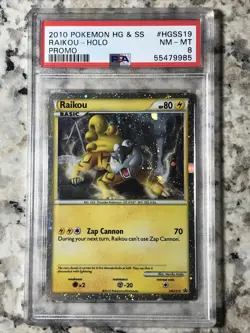 2010 Pokemon HG & SS Raikou Holo Promo #HGSS19 PSA 8 Freshly Graded - Image 1