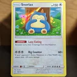 Snorlax 158/214 LP/NM Holo Foil Rare Unbroken Bonds Foil SM Pokemon Card happy - Image 1