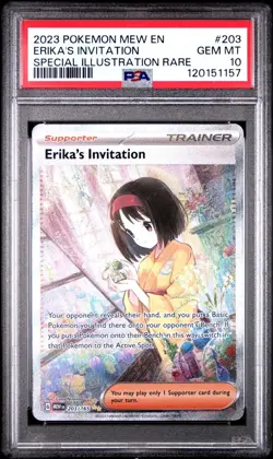 2023 Pokemon MEW EN Erika's Invitation #203 Special Illustration Rare PSA 10 QR - Image 1