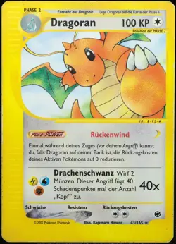 Pokemon TCG Dragoran EX 43/165 Expedition | Rare [G] | DE | German | 2002 OG - Image 1