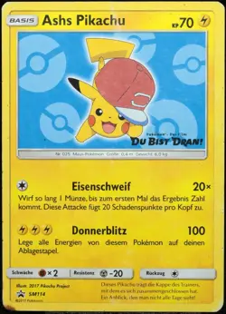 Pokemon TCG Ash's Pikachu SM 114 Promo Black Star Promos [P] 2016 DE | Deutsch - Image 1