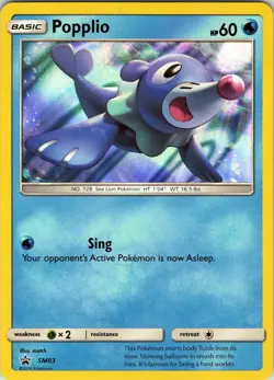 Popplio SM03 - Pokemon TCG Sun & Moon Black Star Promos - Holo (NM) - Image 1