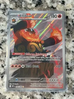 Emboar 098/086 Scarlett & Violet: White Flare Illustration Rare Holo Pokemon TCG - Image 3