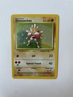 Pokemon TCG Hitmonchan 7/102 Base Set WOTC Vintage Holo Rare - Image 1