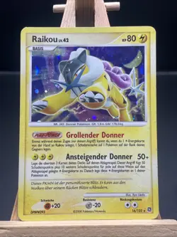 Pokemon Karte Raikou 16/132 Rare Holo Ratselhafte Wunder-Serie deutsch - Image 1