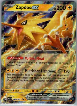 Zapdos ex 145/165 - Pokemon TCG Scarlet & Violet 151 - Double Rare (NM) - Image 1