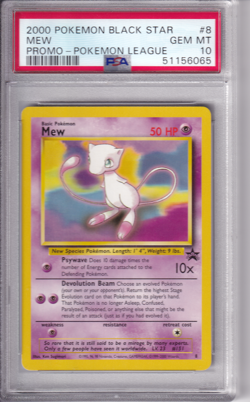 2000 Pokemon Black Star League Promo #8 Mew - PSA 10 GEM MINT - Image 1