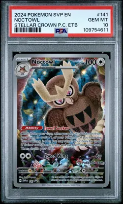 PSA 10 Noctowl SVP 141 Pokemon Center Stamped Etb Promo Pokemon Card GEM MINT - Image 1