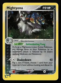 Mightyena 10/109 Holo SWIRL EX Ruby & Sapphire Pokemon Card - Image 1