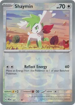 Shaymin 087/131 Master Ball Reverse Holo Prismatic Evolutions Pokemon Card NM - Image 1