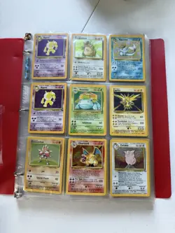 Pokemon Collection Vintage WoTC Original Lot of Cards Holos w/ Binder Pages - Image 1