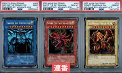 PSA 10 YU-GI-OH Egyptian God Cards Secret Rare GBI-001 GBI-002 GBI-003 set Holo - Image 1