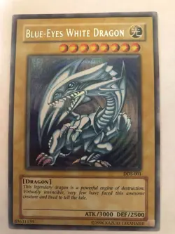2002 Blue Eyse White Dragon Promo DDS-001 Secret Rare YuGiOh Card English Holo - Image 1