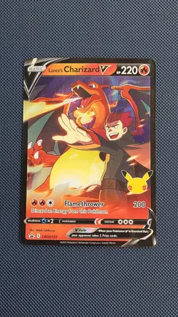 Pokemon TCG Lance's Charizard v SWSH133 Celebrations Black Star Promo Holo Card - Image 1
