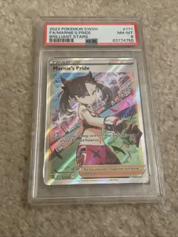 Pokemon TCG Marnie’s Pride #171 Pokemon Brilliant Stars PSA 8 - Image 1