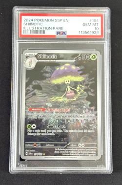 2024 POKEMON SSP EN-SURGING SPARKS ILLUSTRATION RARE #194 SHIINOTIC PSA 10 - Image 1