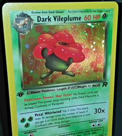 1ST EDITION - DARK VILEPLUME 13/82 - POKEMON TEAM ROCKET HOLO - SWIRL!! [EX/NM] - Image 1