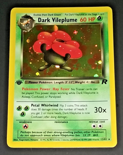 1ST EDITION - DARK VILEPLUME 13/82 - POKEMON TEAM ROCKET HOLO - SWIRL!! [EX/NM] - Image 2