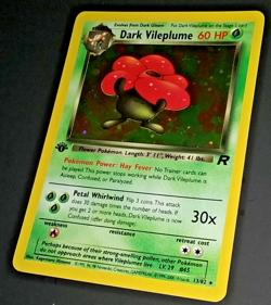 1ST EDITION - DARK VILEPLUME 13/82 - POKEMON TEAM ROCKET HOLO - SWIRL!! [EX/NM] - Image 3