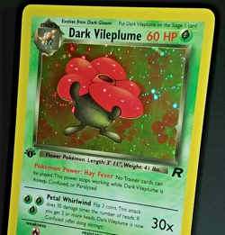 1ST EDITION - DARK VILEPLUME 13/82 - POKEMON TEAM ROCKET HOLO - SWIRL!! [EX/NM] - Image 5