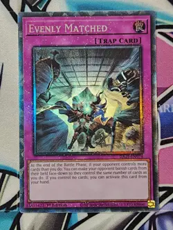 Evenly Matched RA01-EN074 Collector Rare 1st Edition YU-GI-OH - Image 1