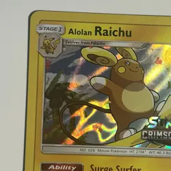 Alolan Raichu SM72 Prerelease Promo NM Holo Pokemon Card- Crimson Invasion STAMP - Image 2