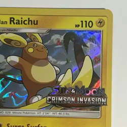 Alolan Raichu SM72 Prerelease Promo NM Holo Pokemon Card- Crimson Invasion STAMP - Image 3