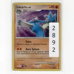 Pokemon TCG Lucario 3/11 DP Trainer Kit Manaphy/Lucario Holo Card EN-DMG 2007 - Image 3