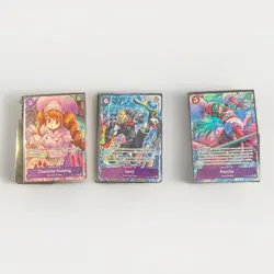 One Piece 3x Secret Rare Purple Cards - Sanji, Charlotte Pudding, Porche - Mint! - Image 1