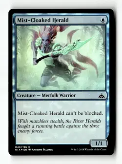 MTG | Mist-Cloaked Herald | RIX | Foil | Moderately Played | English - Image 1