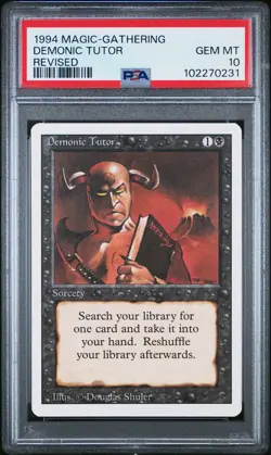 1994 Magic The Gathering Revised Demonic Tutor Revised PSA 10 - Image 1