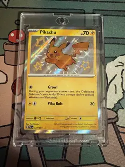 Pokemon Pikachu TCG Baby Shiny Holo Rare Card Paldean Fates - Image 1