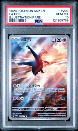 Pokemon PSA 10 Latios 203/191 Illustration Rare Surging Sparks Card - Image 1