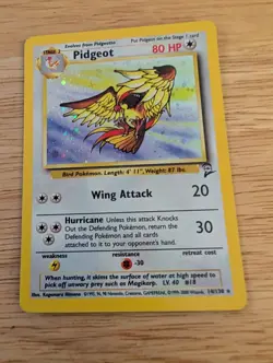Pokemon Pidgeot TCG Base Set 2 Holo Unlimited Rare Card 14/130 NM Condition - Image 1