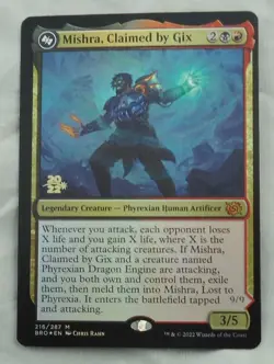 Magic The Gathering Brothers War Prerelease Foil Mishra, Claimed by Gix NM BRO - Image 1