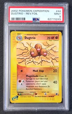 Pokemon Card Dugtrio Reverse Foil 44/165 Expedition PSA 9 MINT - Image 1