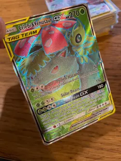 LP! Celebi & Venusaur GX (159/181) S&M Tag Team Team Up Full Art Pokemon Card! - Image 3