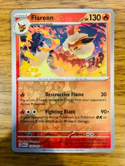 NEAR MINT! Flareon (136/165) S&V 151 Reverse Holo Rare Pokemon Card! - Image 1